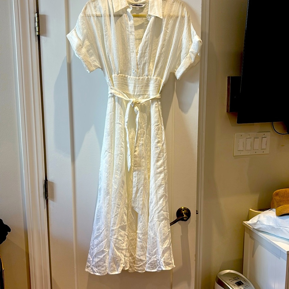 Veronica Beard White Midi Dress